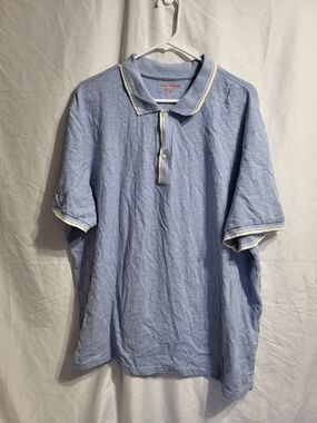Joe Fresh Light Blue Polo with Cream Trim, Size XXL